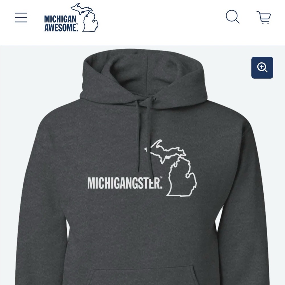 Gray Michigangster Hoodie by Michigan Awesome brand